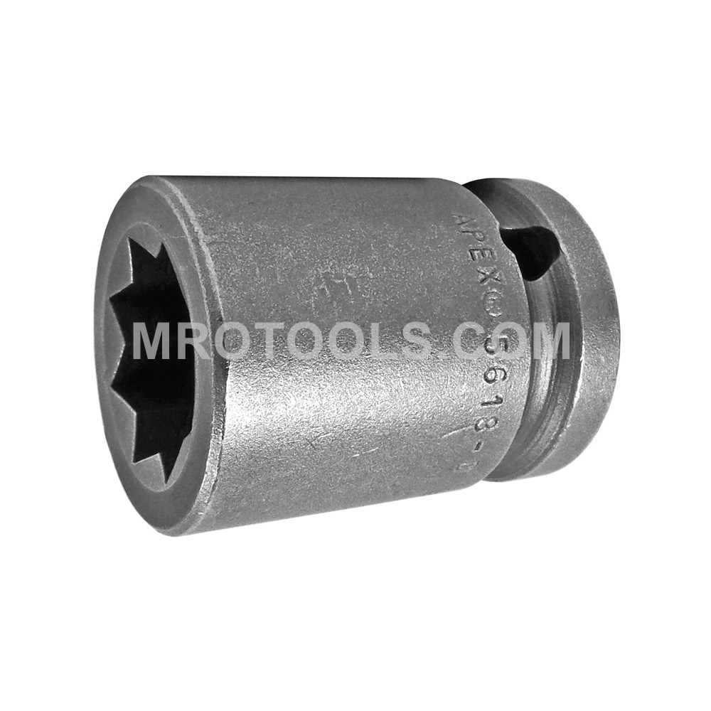 5632 Apex 1'' Standard Impact Socket, For Single Square Nuts, 1/2