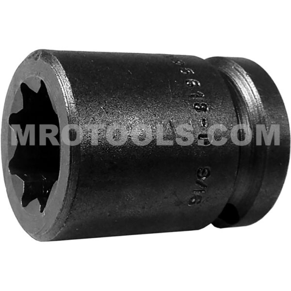 5618-D Apex 8-Point 9/16'' Standard Impact Socket, For Double Square Nuts, 1/2'' Square Drive