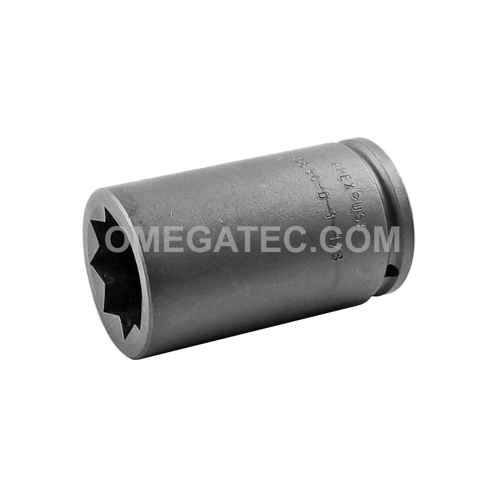 5836D Apex 1 1/8'' Extra Long Impact Socket, For Double Square Nuts, 1/2'' Square Drive Apex