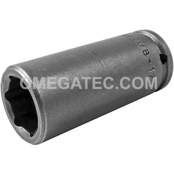 MB-1216 Apex 6-Point 1/2'' Magnetic Bolt Clearance Long Impact Socket, 1/4'' Square Drive